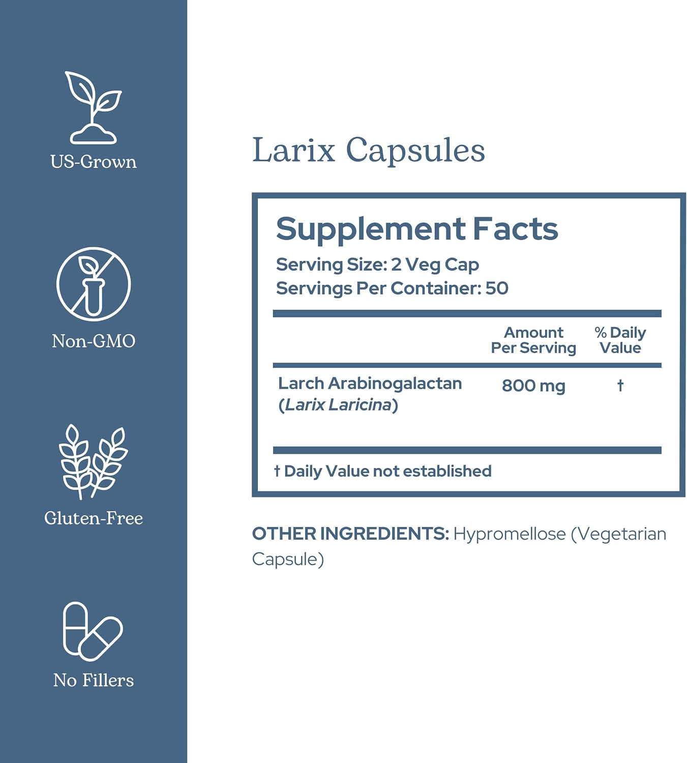 Eclectic Herb Larix Capsules - Natural Immune, Respiratory & Ear Support with Larch Arabinogalactan - Vegan, Non-GMO, Gluten Free (100 CT | 400 mg) - görsel 2