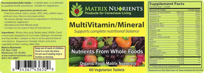 MULTIVITAMIN - Mineral - 100% Organic, Whole Food, Complete Multivitamin - Ideal for Daily Health, Lifestyle and More: Vitamin A, Vitamin C, Vitamin D, Vitamin E and Much More! Vegan Tablets (60 Count)