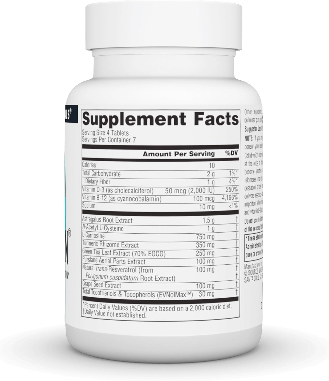Source Naturals Telomeron - Telomere DNA Protection - 30 Tablets - görsel 2