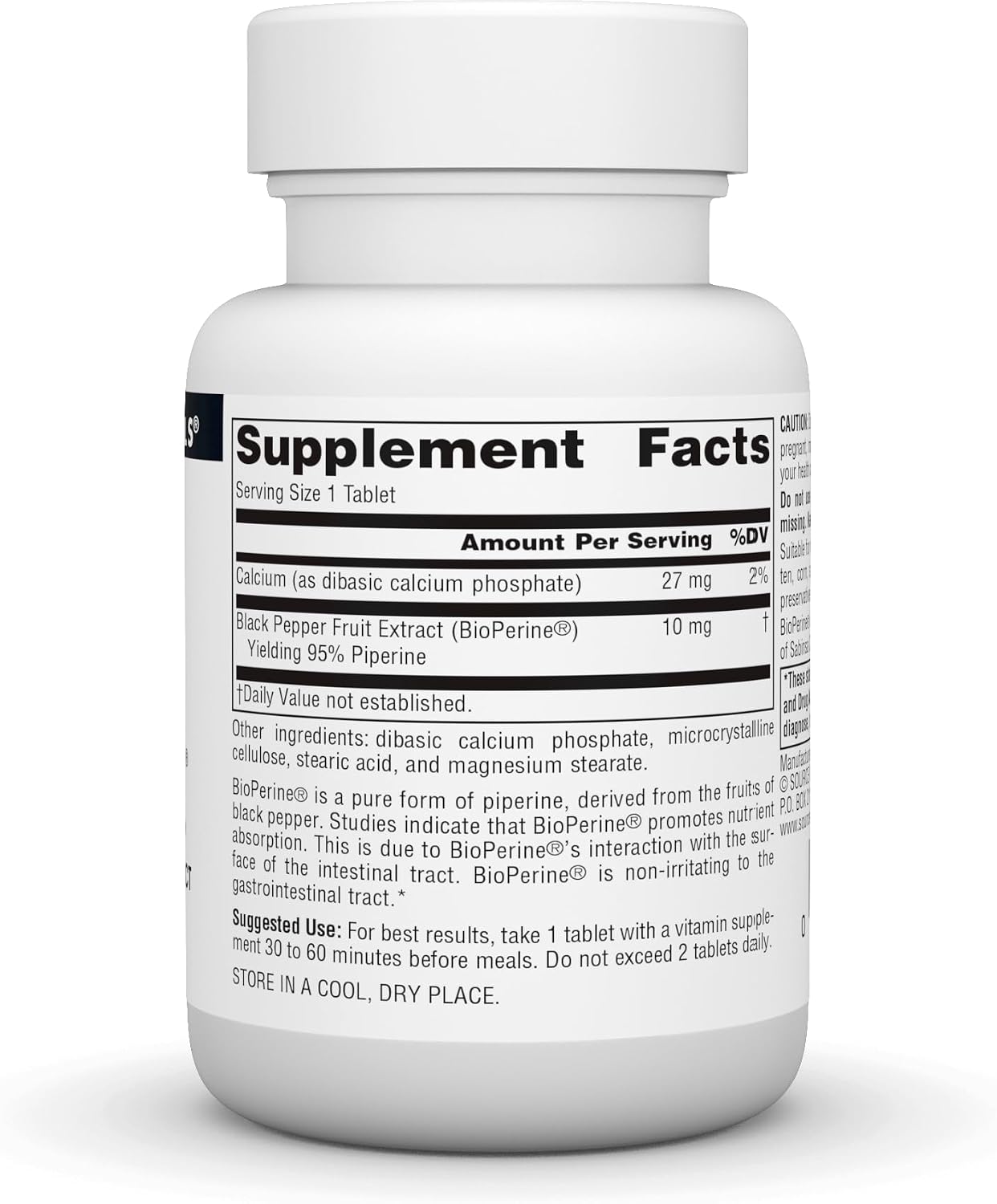 Source Naturals BioPerine - Black Pepper Fruit Extract - Promotes Nutrient Absorption - 60 Tablets - görsel 2
