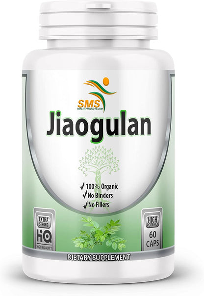 Jiaogulan 10:1 Extract Capsules – Gynostemma Pentaphyllum Adaptogen Supplement, Vegan, Non-GMO, 60 Vegan Capsules
