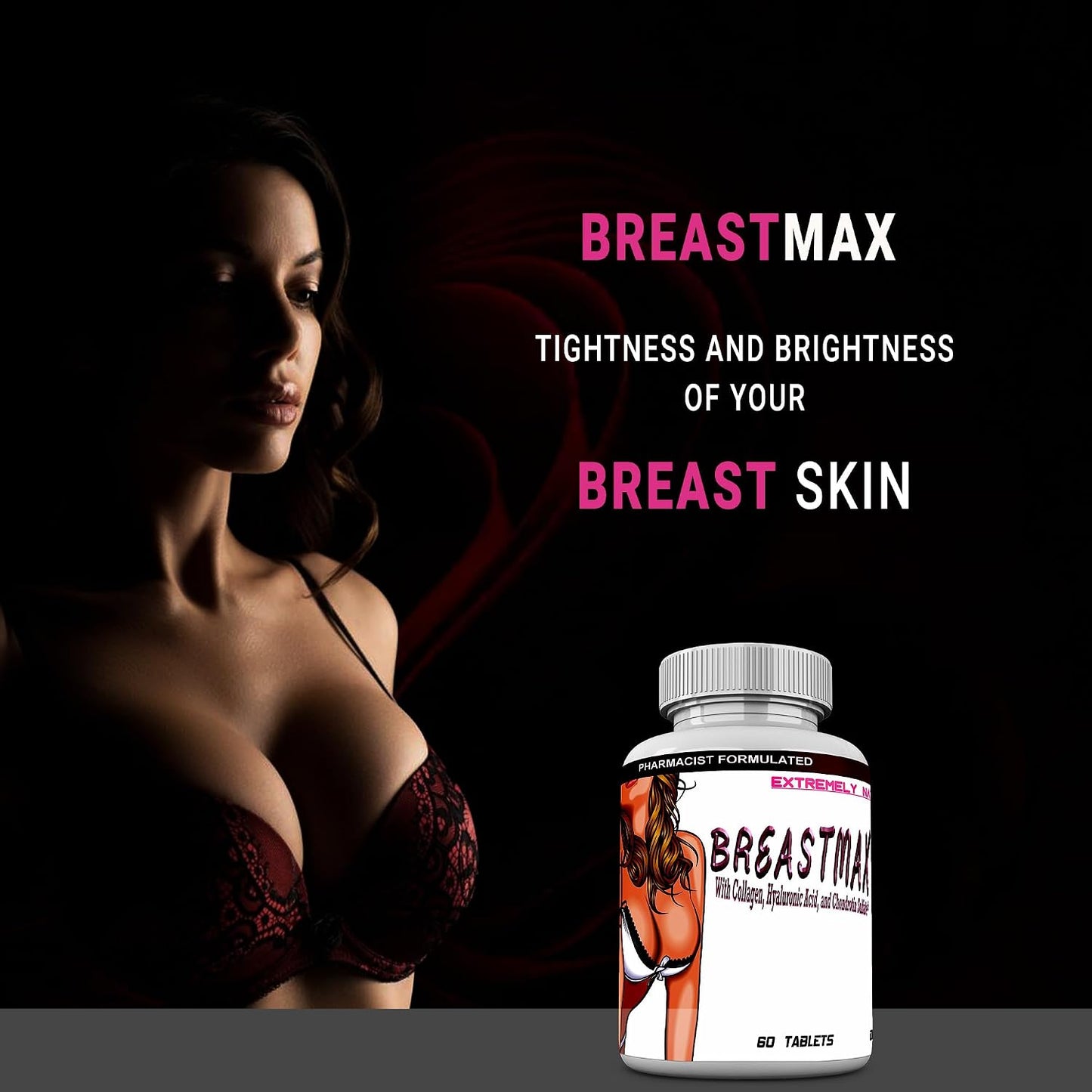BREASTMAX Breast Enhancement Supplement – Bust Support with Multivitamins, Minerals & Herbs – 60 Tablets - görsel 9