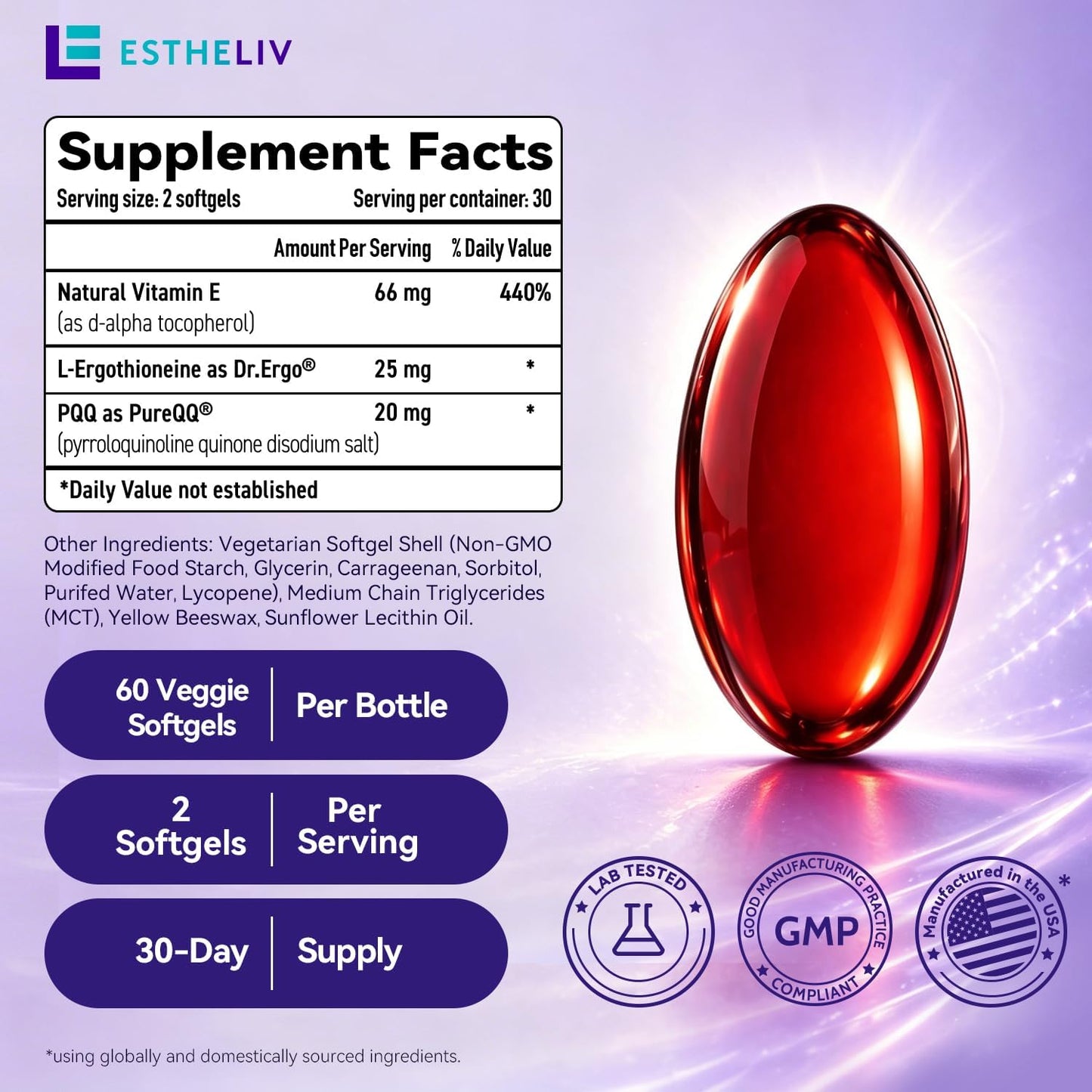ESTHELIV® Premium Cellular Skin Radiance - 60 Veggie Soft gel capsules - görsel 6