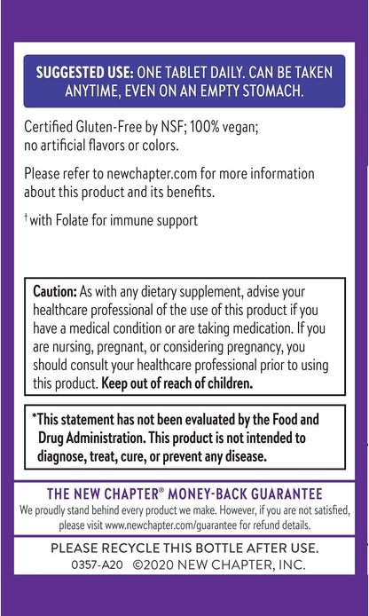 New Chapter Organic Fermented Vitamin B Complex, 30 Tablets