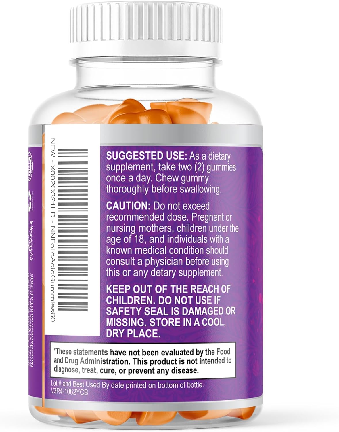 Prenatal Vitamins Gummies with Folic Acid and Choline - Nature's Nutrition, 60 Gummies - görsel 8