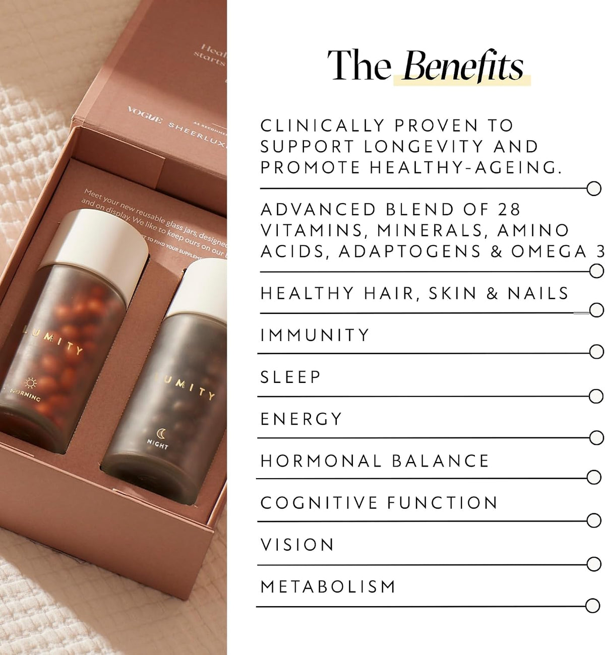Lumity Morning & Night Female Supplement - 24-Hour Nutritional Support for Perimenopause, Energy, Sleep, Skin & Immune Health - görsel 3