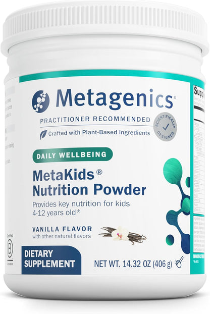 Metagenics MetaKids Nutrition Powder - Children's Multivitamin Powder with Prebiotics, DHA, Protein & Amino Acids* - Complete Protein - Non-GMO, Gluten-Free