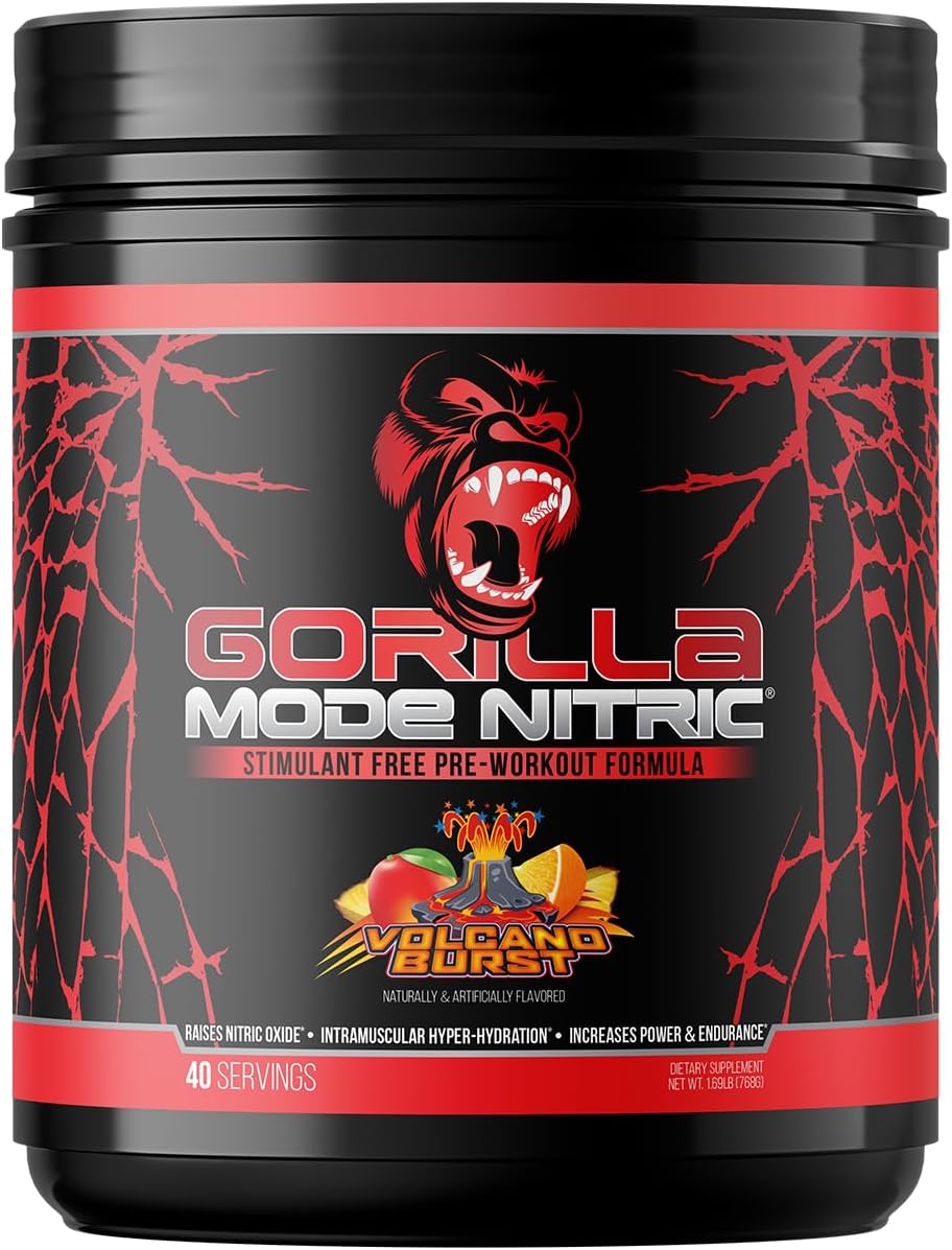 Gorilla Mode Nitric - Stimulant-Free Pre-Workout (Tigers Blood, 784g) - görsel 7