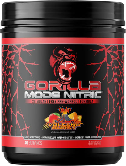Gorilla Mode Nitric - Stimulant-Free Pre-Workout (Tigers Blood, 784g)