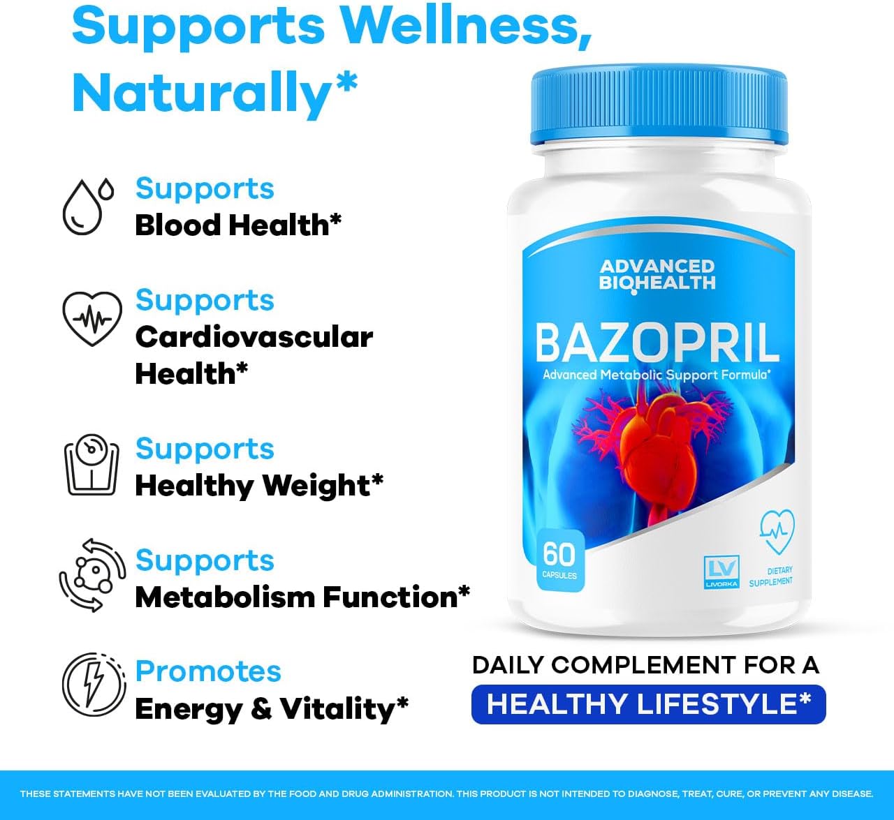 (3 Pack) Bazopril Capsules - Official Bazopril Advanced Formula for Blood Balance Support, Natural Food Supplement for Overall Health & Wellbeing, 180 Capsules (3-Month Supply) - görsel 3