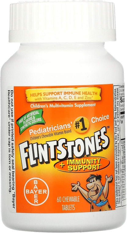 Flintstones Chewable Children's Vitamins with Immunity Support*, Multivitamin for Children and Toddlers with Vitamin C & More, 60 Tablets