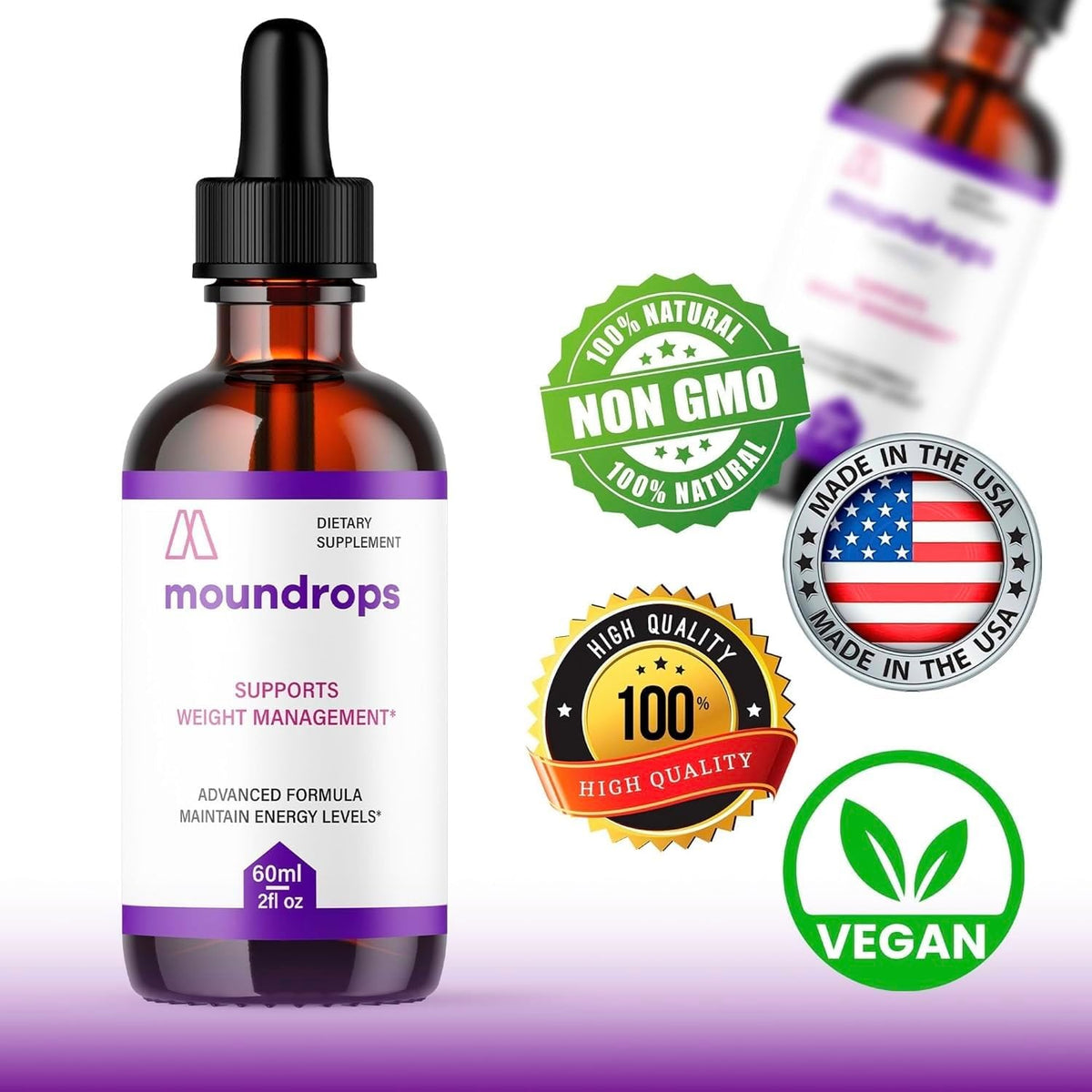 Moundrops, Official All-Natural Liquid Supplement for Energy and Wellbeing (90 Servings, Pack of 3) - görsel 1