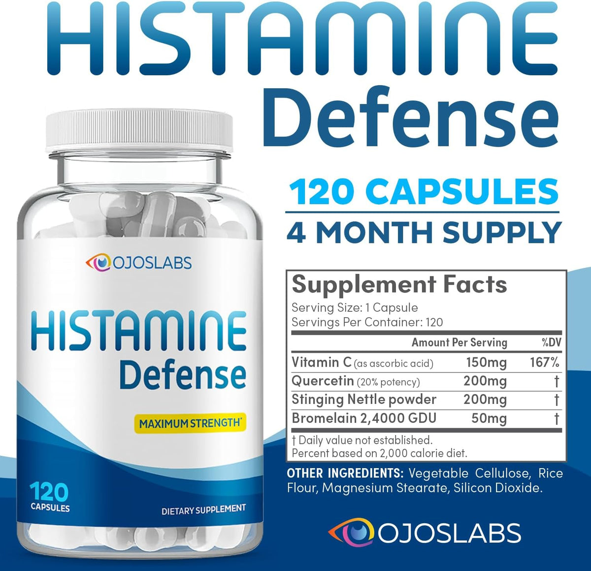 Advanced Histamine Defence - Natural D-Hist Supplement for Histamine Balance - 120 Capsules - görsel 5
