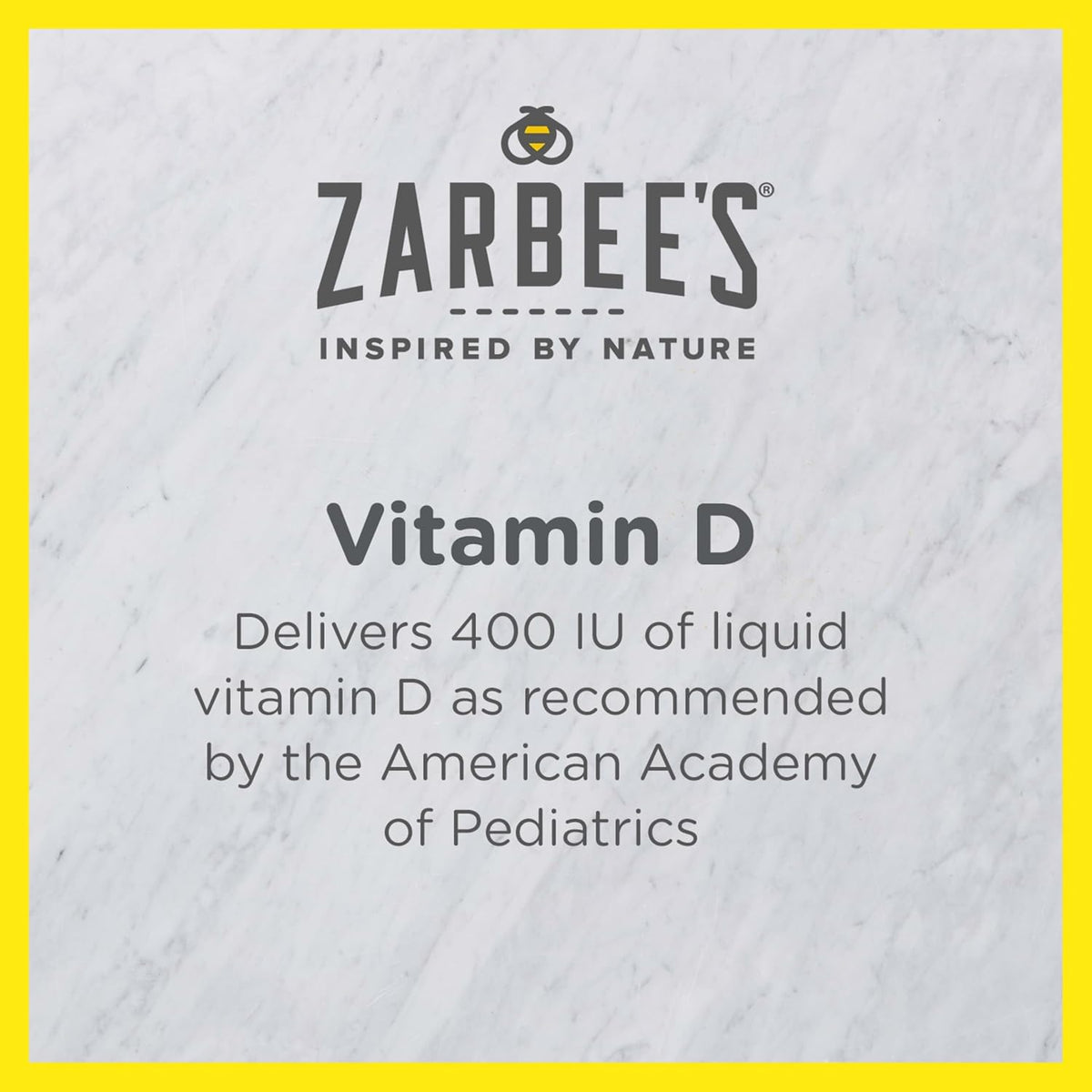 Zarbee's Vitamin D Drops for Infants, 400 IU (10 mcg) Baby & Toddler Liquid Supplement, New-born & Up, Dropper Syringe Included, 0.47 fl oz - görsel 2