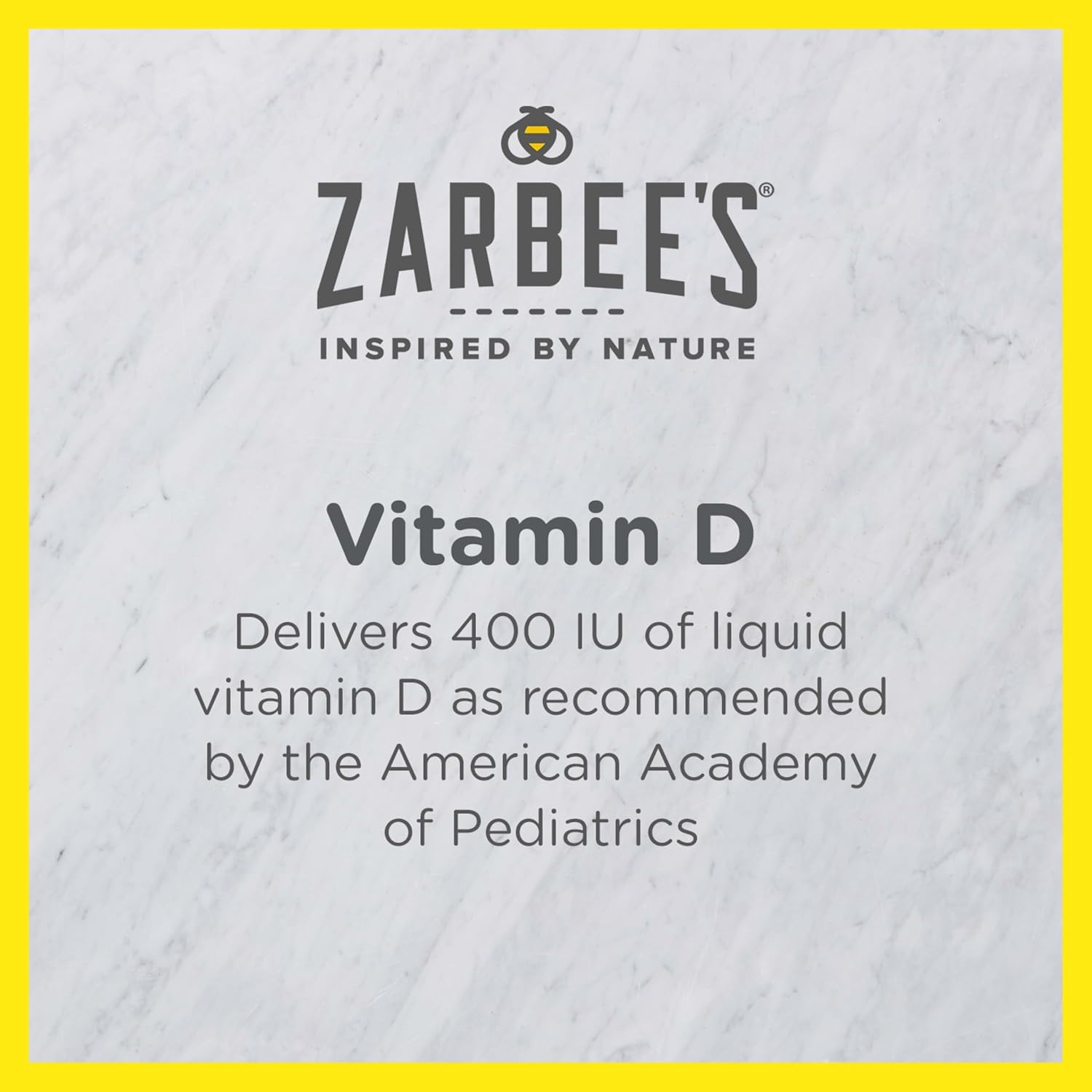 Zarbee's Vitamin D Drops for Infants, 400 IU (10 mcg) Baby & Toddler Liquid Supplement, New-born & Up, Dropper Syringe Included, 0.47 fl oz - görsel 2