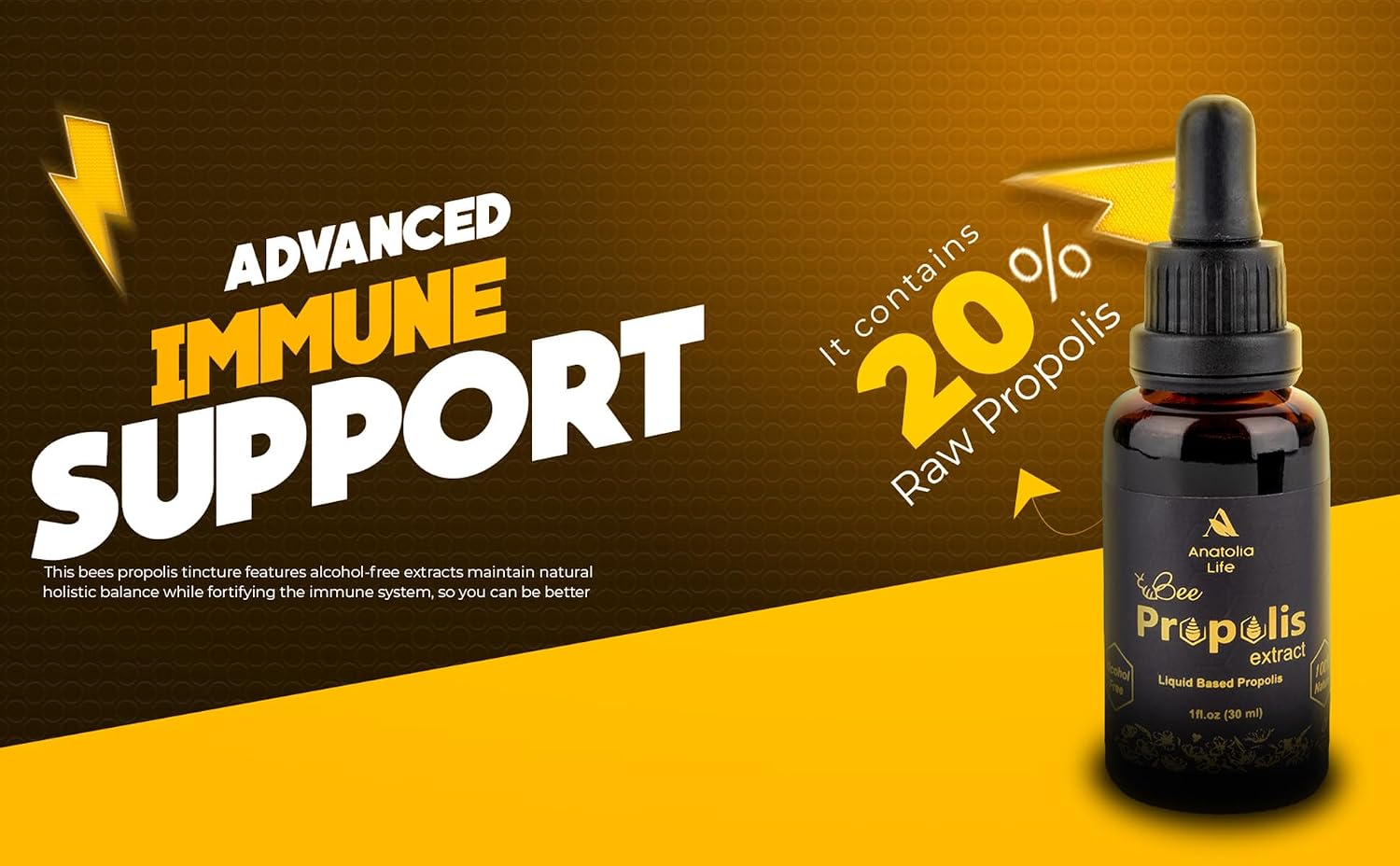 Natural Bee Propolis Extract – 30 ml Liquid Tincture, Immune Support, Non-GMO (3 Pack) - görsel 6