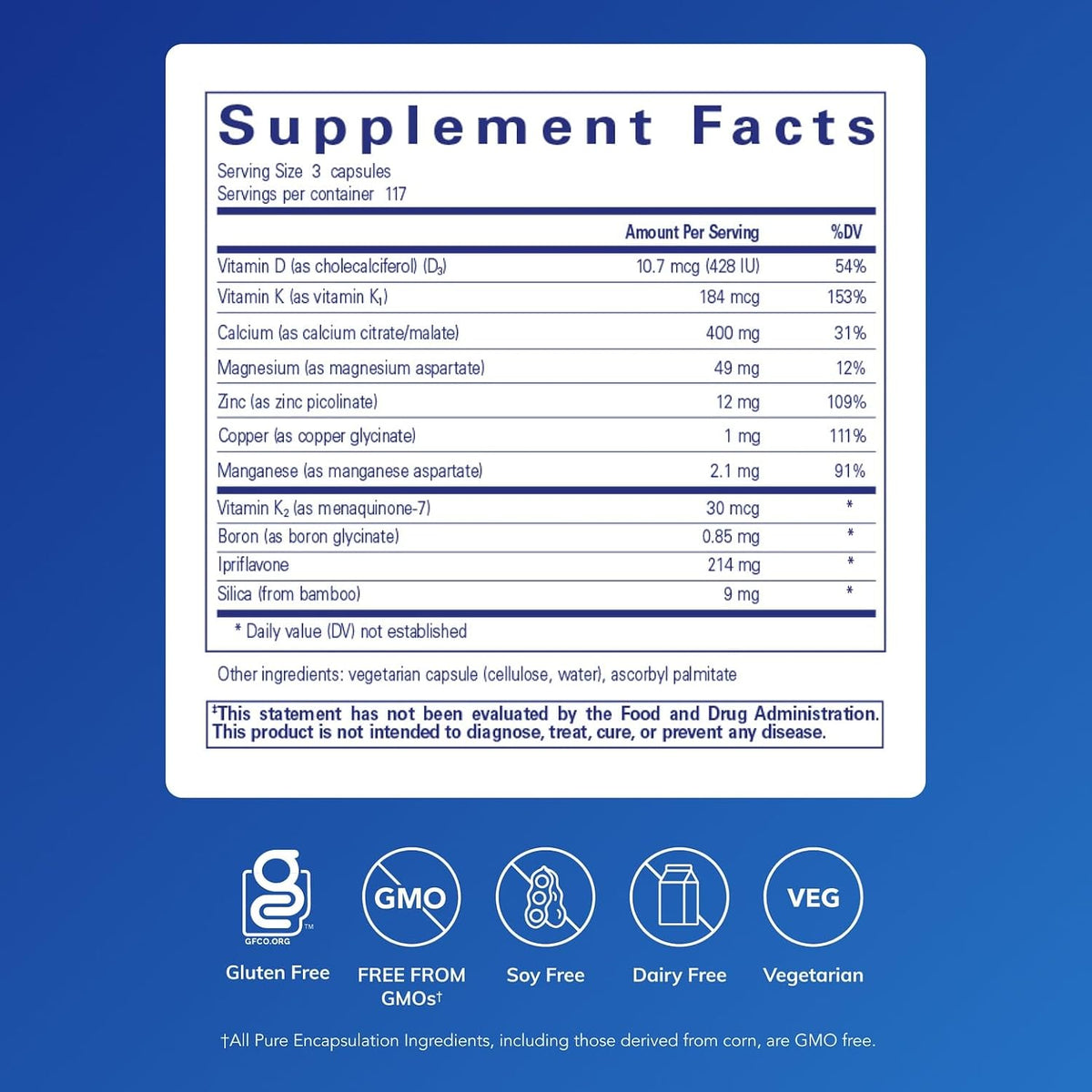 Pure Encapsulations +Cal+ with Ipriflavon – Mineral, Vitamin & Herbal Food Supplement for Bone Health (351 Capsules) - görsel 2