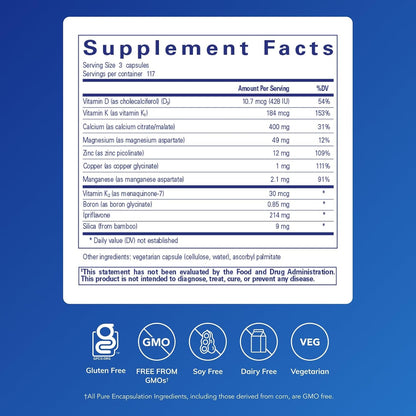Pure Encapsulations +Cal+ with Ipriflavon – Mineral, Vitamin & Herbal Food Supplement for Bone Health (351 Capsules)