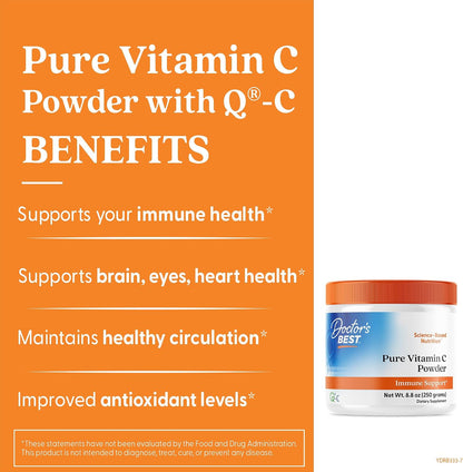 Doctor's Best Vitamin C Powder with Q-C, 250g