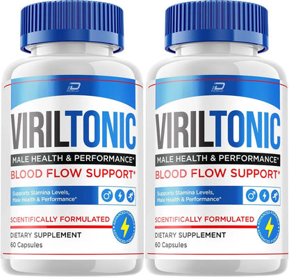 Viril Tonic for Men - Advanced Performance Supplement (2 Pack - 120 Capsules)