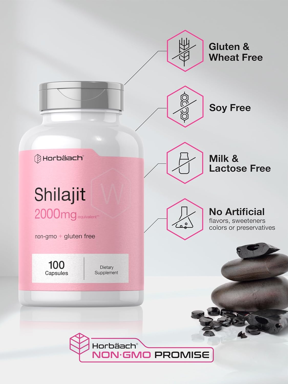 Horbaach Shilajit for Women | 100 Capsules | with Fulvic Acid | Non-GM & Gluten-Free Supplement – Image 5