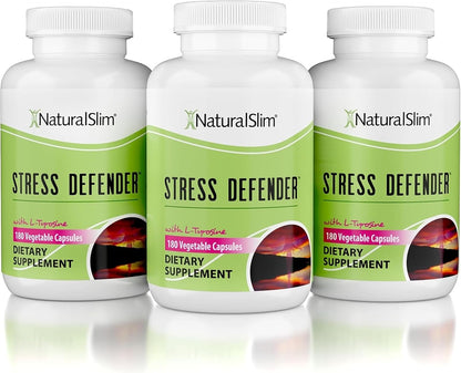 NaturalSlim Stress Defender – Cortisol Reducer & Stress Support with Vitamin B5 & L-Tyrosine (180 Vegetable Capsules)
