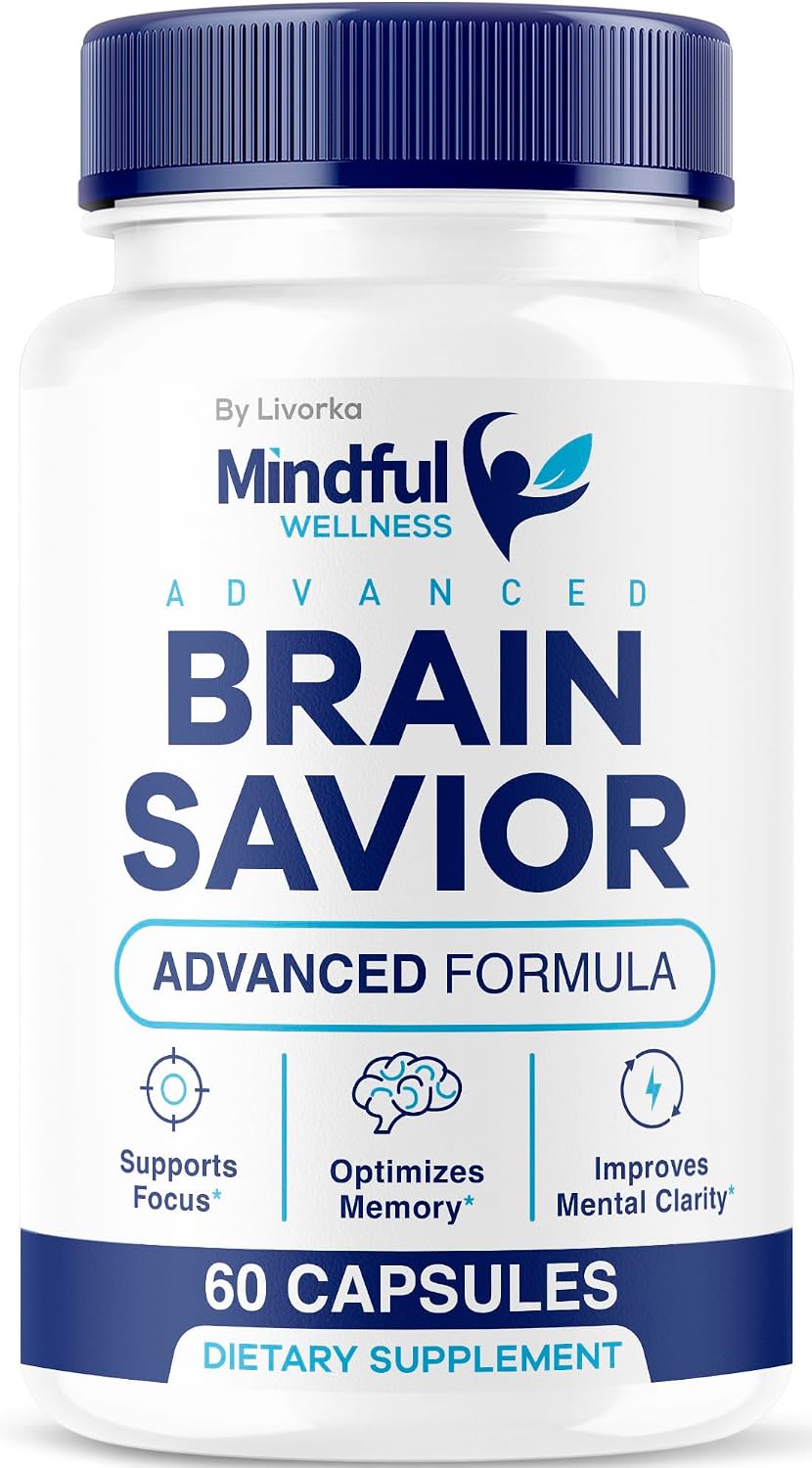 Mindful Wellness Advanced Brain Saviour Capsules, Official Mindful Wellness Supplement, Support Capsules Premium Formula - All-Natural Capsules, 60 Capsules for 1 Month - görsel 1