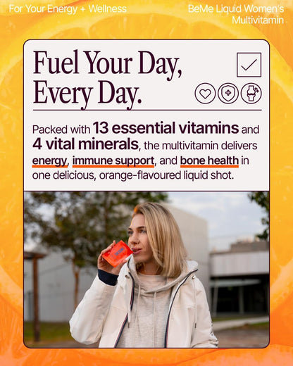 BeMe Liquid Multivitamin for Women - Orange Flavour - 15 Sachets
