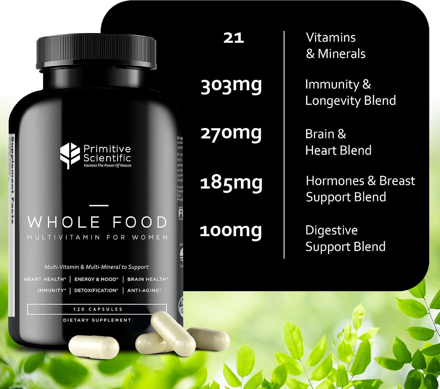 Primitive Scientific Women's Whole Food Multivitamin, 120 Capsules - görsel 3