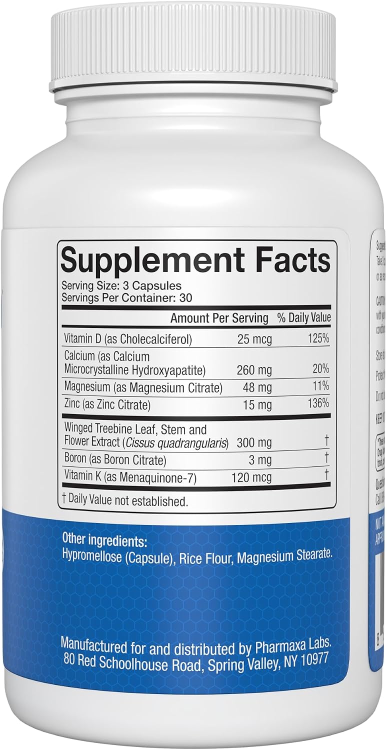 Bonexcin Advanced Bone Support Formula – Calcium, Magnesium, Vitamin D3 & K2 – Bone Density Food Supplement – 90 Capsules - görsel 8