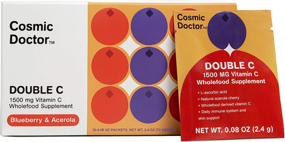 Cosmic Doctor Double C 1500mg Vitamin C Supplement - Blueberry & Acerola, 30 Sachets