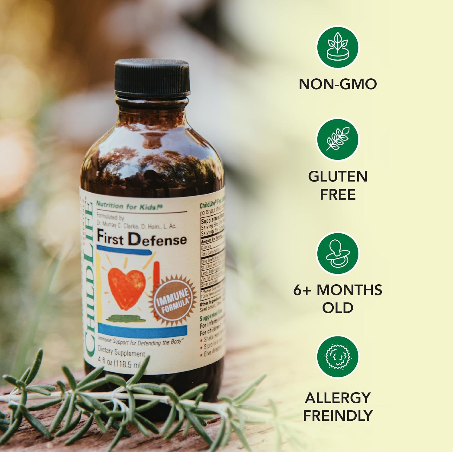 CHILDLIFE ESSENTIALS First Defence – Liquid Immune Support for Children, Elderberry & Zinc, Non-GM, Gluten-free, 4 fl oz (118 ml) (Pack of 3) - görsel 4
