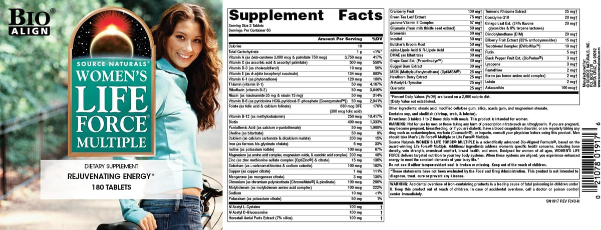 Source Naturals Women's Life Force Multiple Multivitamin – 180 Tablets - görsel 5