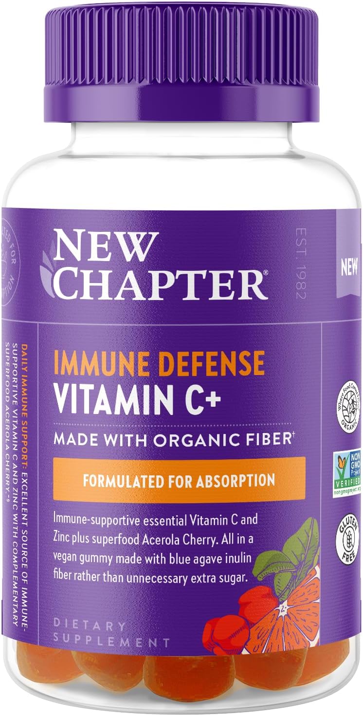 New Chapter Vitamin C+ Gummies – 35% Less Sugar, Immune Support, Citrus Flavoured, 60ct - görsel 1