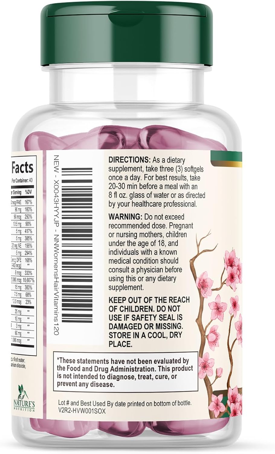 Hair, Skin and Nails Vitamins - Biotin 5000mcg with Collagen, Argan Oil and Hyaluronic Acid - 120 Softgels - görsel 8