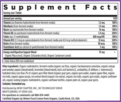 New Chapter Vitamin B Complex, Fermented, Organic, One Daily, 60 Tablets