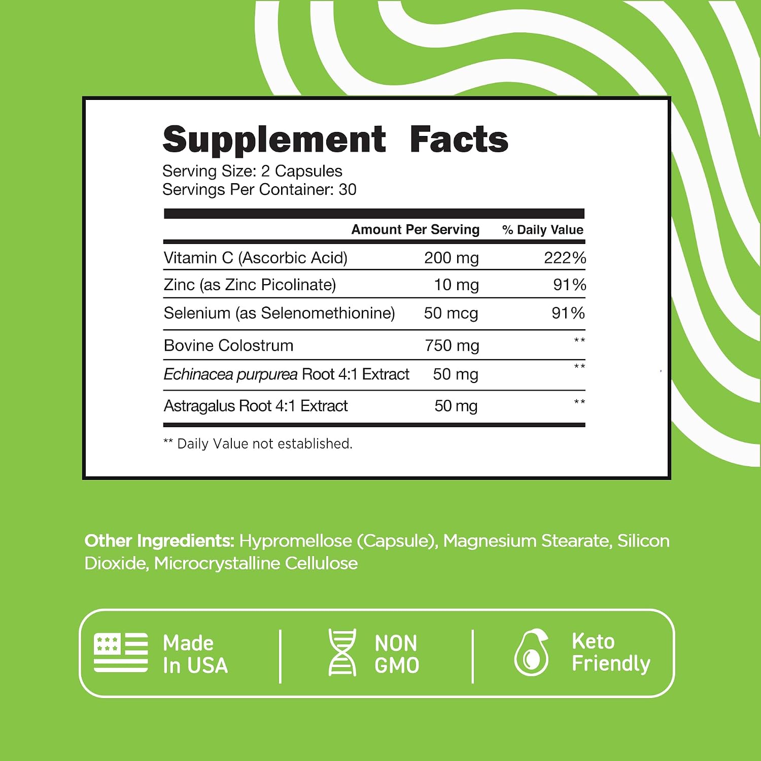Vital Vitamins Colostrum Supplement - Vitamin C, Zinc & Selenium - Grass-Fed - 60 Capsules - görsel 7