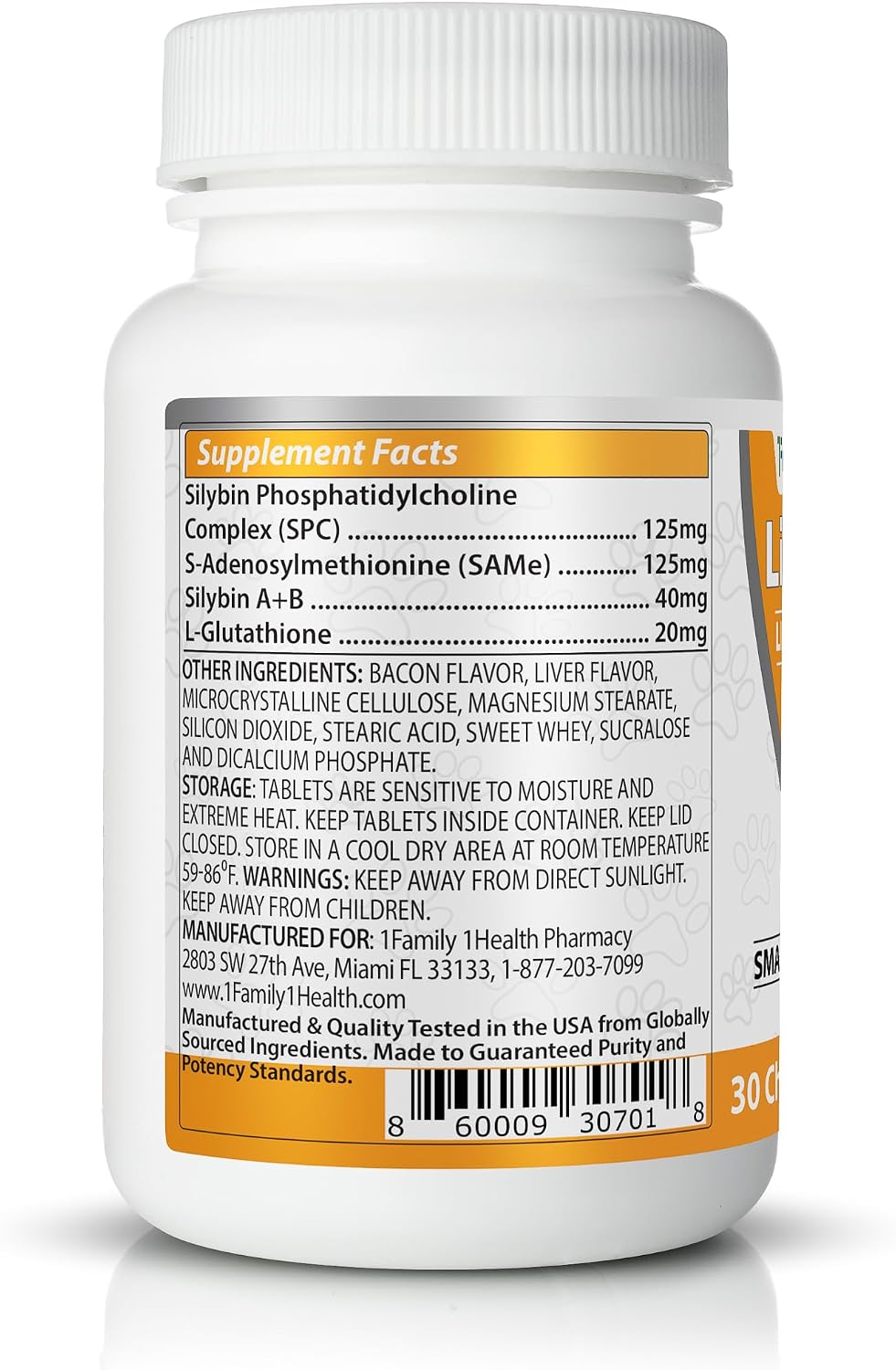 Comprehensive Liver Support Supplement for Smaller Dogs. Flavourful Chewable Tablets Combining SAMe, SPC, Silybin A+B, + Glutathione 30Ct (Small - Medium) - görsel 5