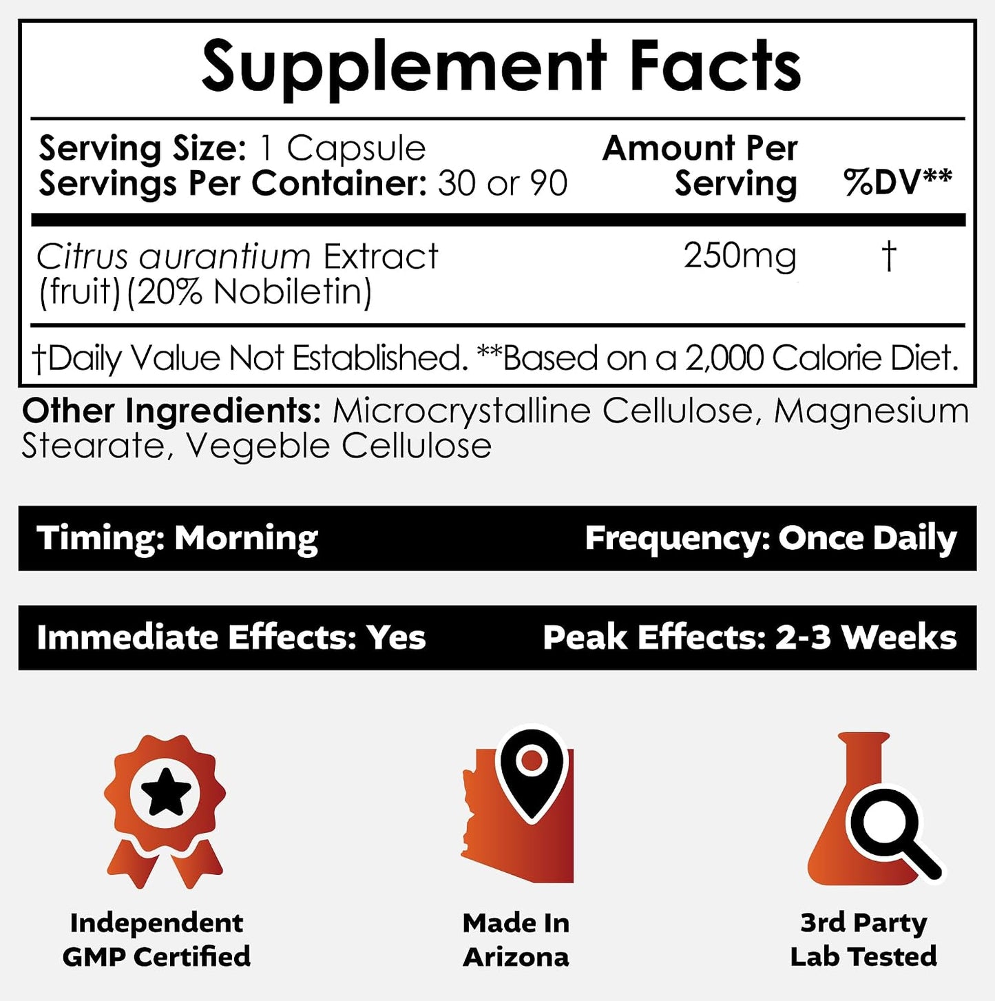 Nootropics Depot Nobiletin Capsules - 250mg (20% Extract) - 30 Count - görsel 2
