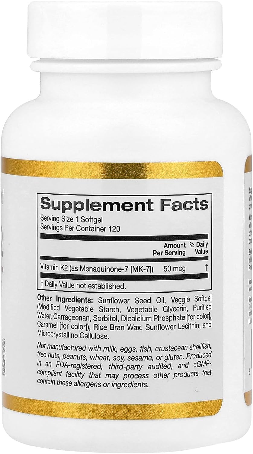Lake Avenue Vitamin K2 (Menaquinone-7) 50 mcg, 120 Veggie Softgels - görsel 2
