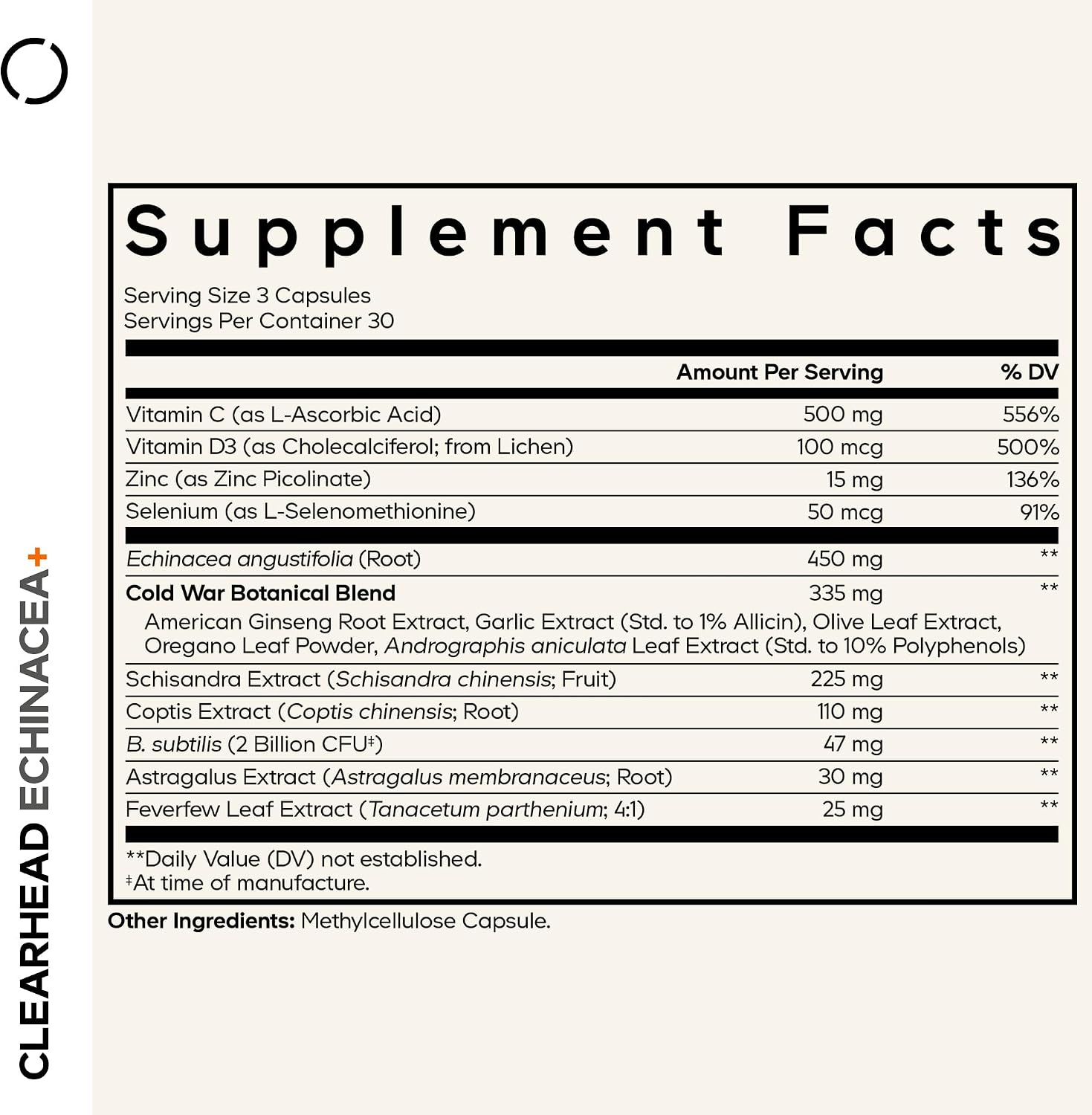 Codeage Clearhead Echinacea+ Supplement – Herbal Blend with Ginseng, Feverfew, Vitamins & Minerals - görsel 2
