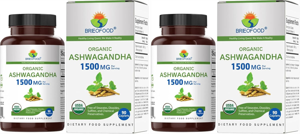 Organic Ashwagandha 1500mg, 45 Servings, Vegetarian, Gluten-free, 90 Vegetarian Tablets - görsel 7
