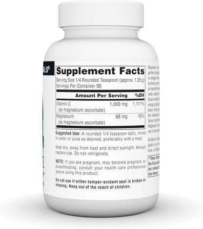 Source Naturals Magnesium Ascorbate Powder – Immune and Energy Support, 113g (4 oz)