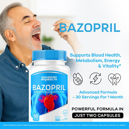 LIVORKA Bazopril Capsules – Blood Balance Support Formula, 2-Month Supply (120 Capsules)
