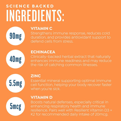 PROTEKT Liquid Immune Support Supplement - Sugar-Free Vitamin C & Zinc Drink Mix, Mixed Berry, 10 Sachets