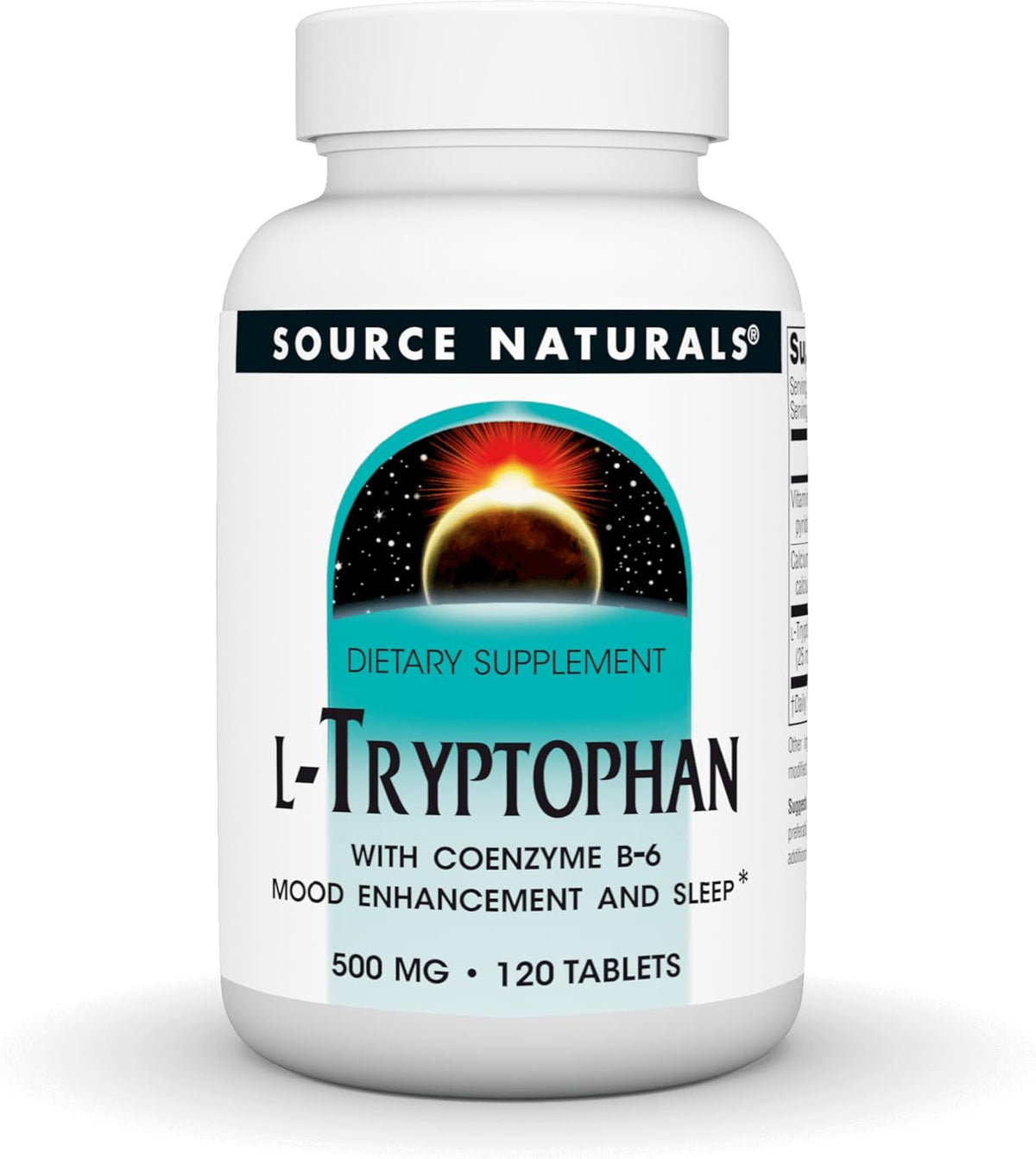 Source Naturals L-Tryptophan with Coenzyme B-6, 500 mg - 120 Tablets - görsel 1