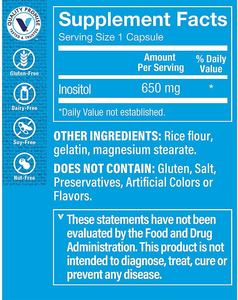The Vitamin Shoppe Inositol 650mg, Supports Healthy Liver & Cellular Health (300 Capsules) - görsel 2