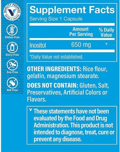 The Vitamin Shoppe Inositol 650mg, Supports Healthy Liver & Cellular Health (300 Capsules)