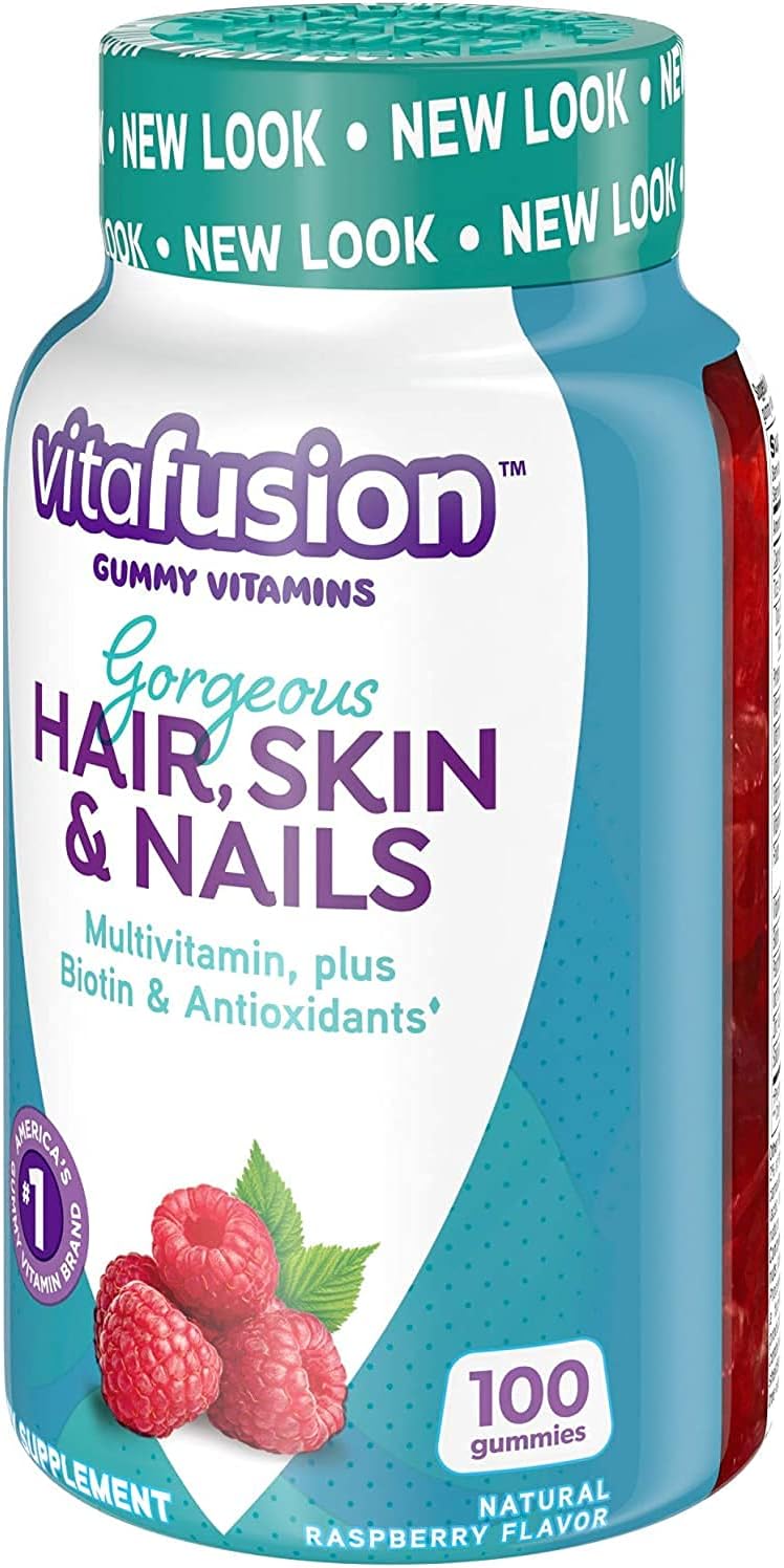 Vitafusion Gorgeous Hair, Skin & Nails Multivitamin, Raspberry 100 Gummies (Pack of 2) - görsel 2
