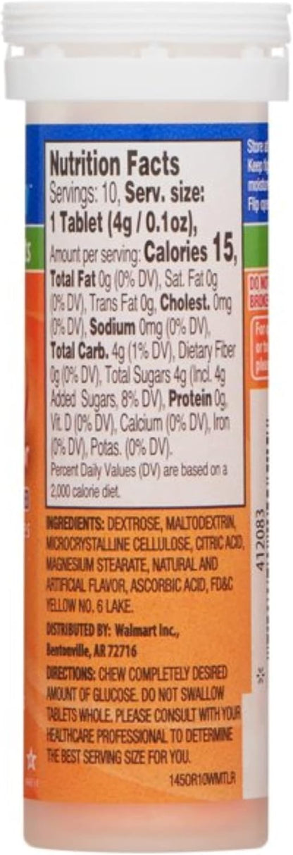Glucose Tablets Relion Orange Flavour - 10 Count per Pack (Pack of 3)